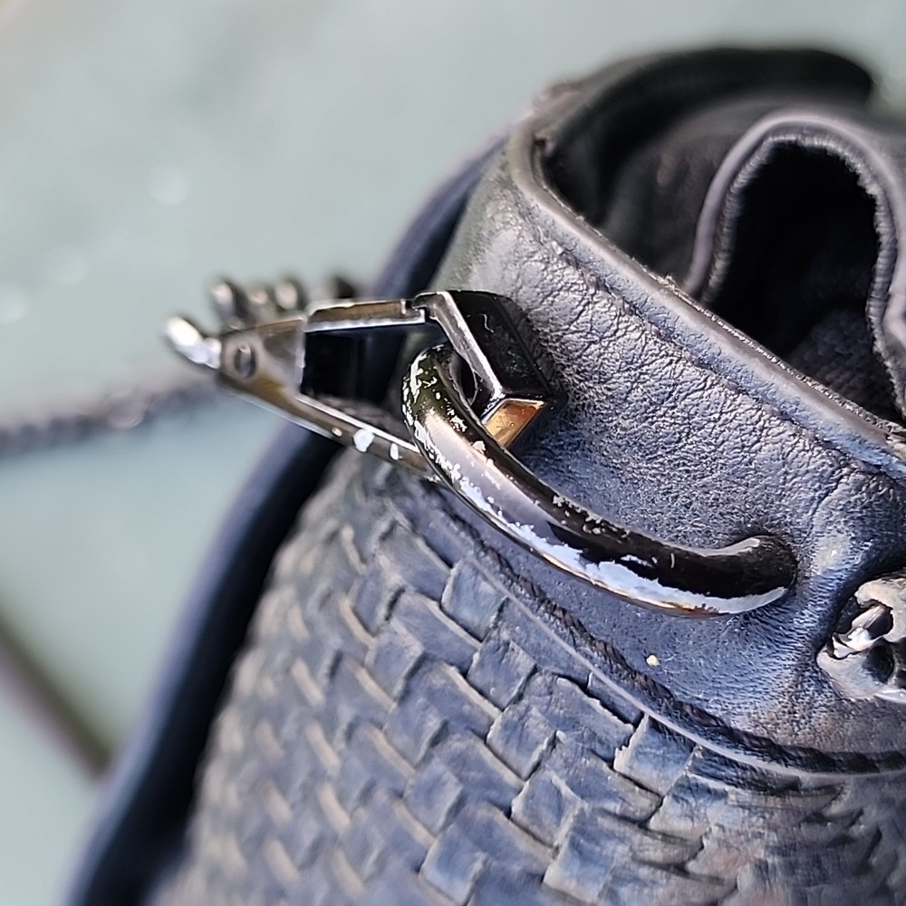 Rebecca Minkoff Love Chevron Quilt Black Leather Crossbody Bag - Picture 10 of 14